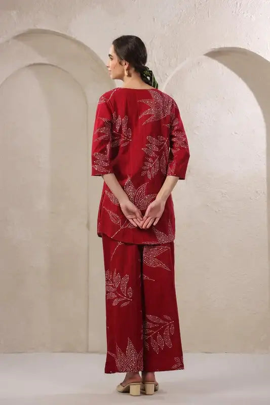 Glumore Grace meroon cotton co-ord set