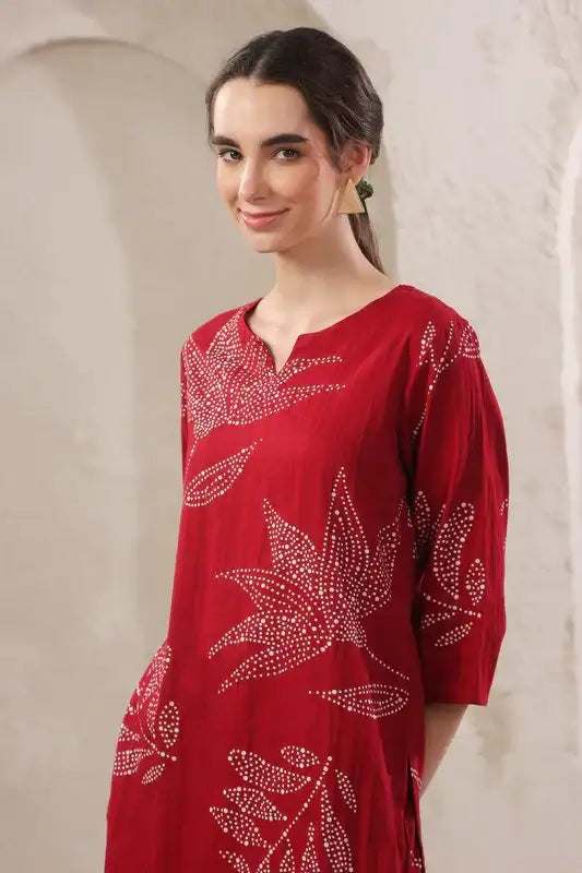 Glumore Grace meroon cotton co-ord set