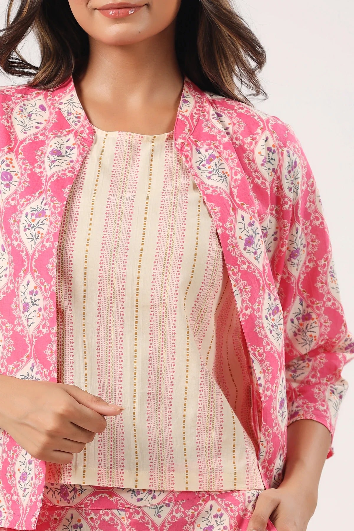 Pink Petal Perfection Cotton Three Piece Set