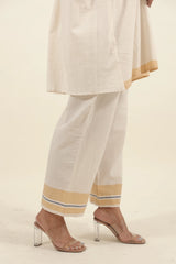 Ivory Chikankari with blue flowers kurta set