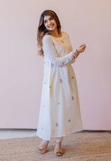 Kiran Off White  Cotton screen print A Line Kurta