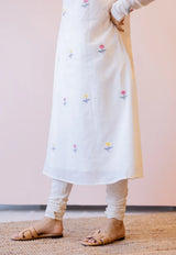 Kiran Off White  Cotton screen print A Line Kurta