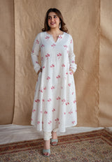 Mashia Dabu Slub Cotton printed Kali Kurta