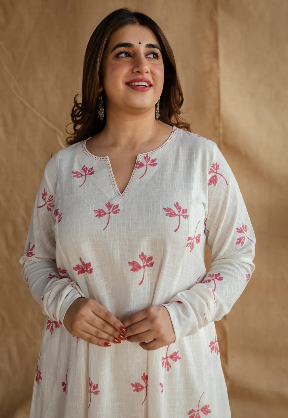 Mashia Dabu Slub Cotton printed Kali Kurta