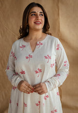 Mashia Dabu Slub Cotton printed Kali Kurta