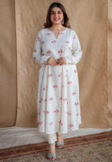 Mashia Dabu Slub Cotton printed Kali Kurta