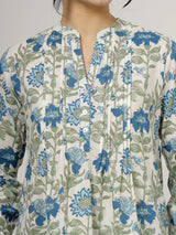 Blue Floral Cotton top