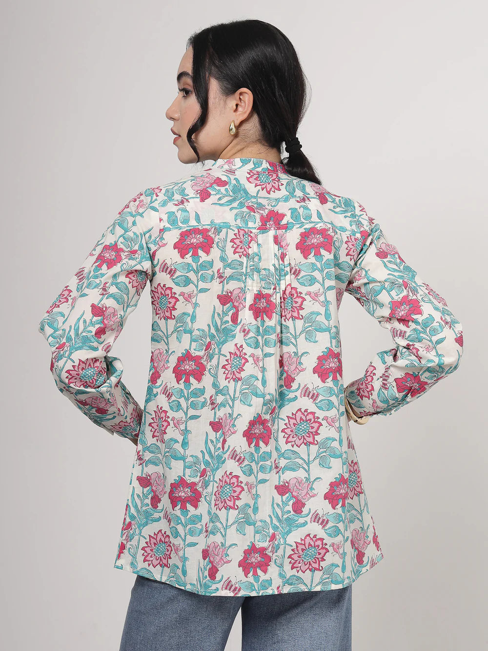 Pink Floral Cotton top