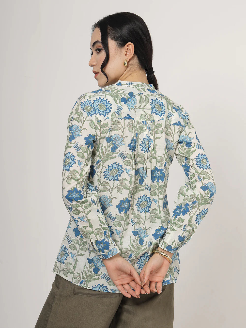 Blue Floral Cotton top