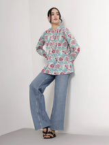 Pink Floral Cotton top