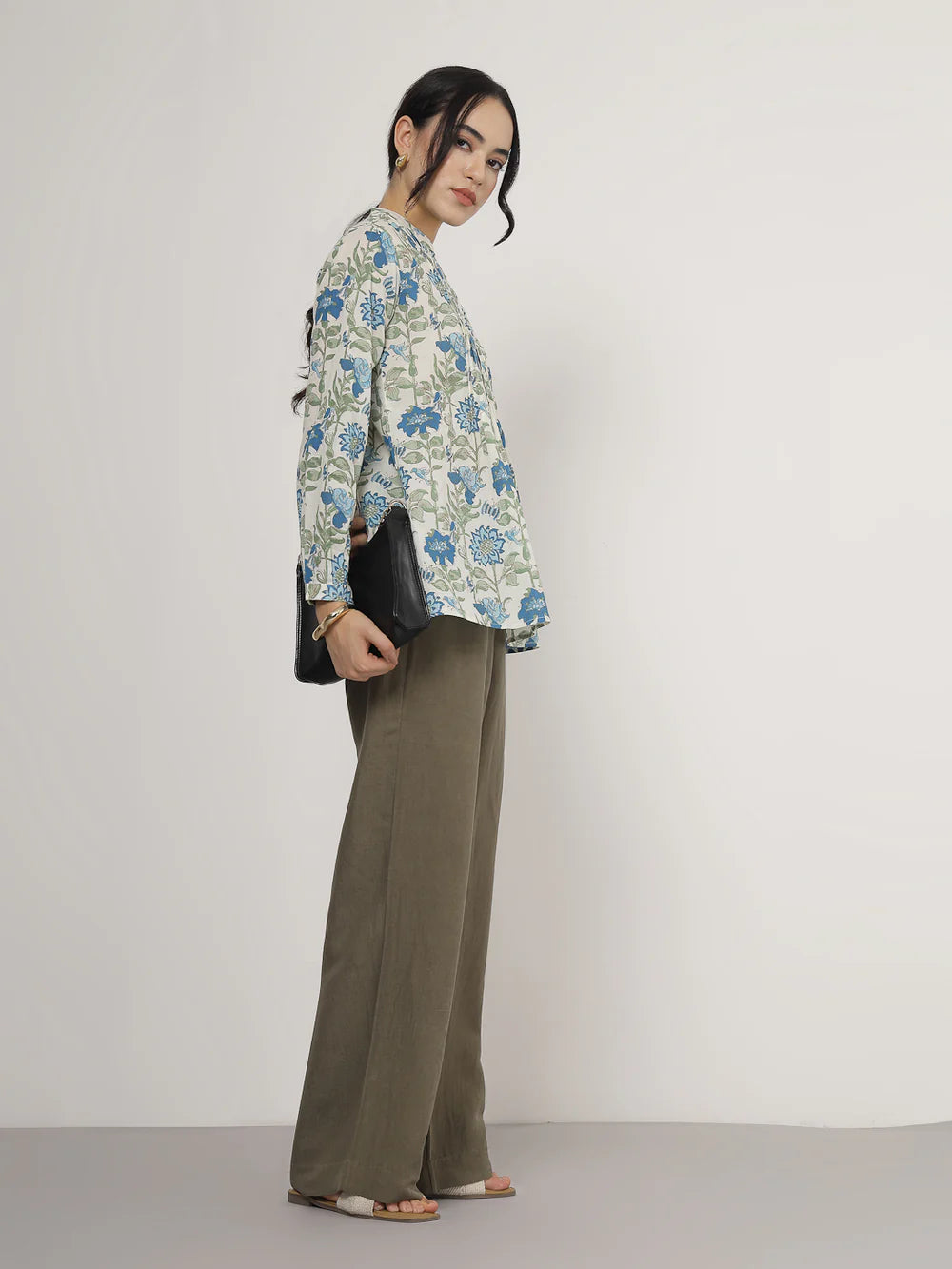 Blue Floral Cotton top