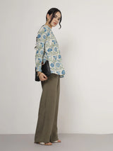 Blue Floral Cotton top