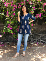 Neeti Indigo Boota Short Top