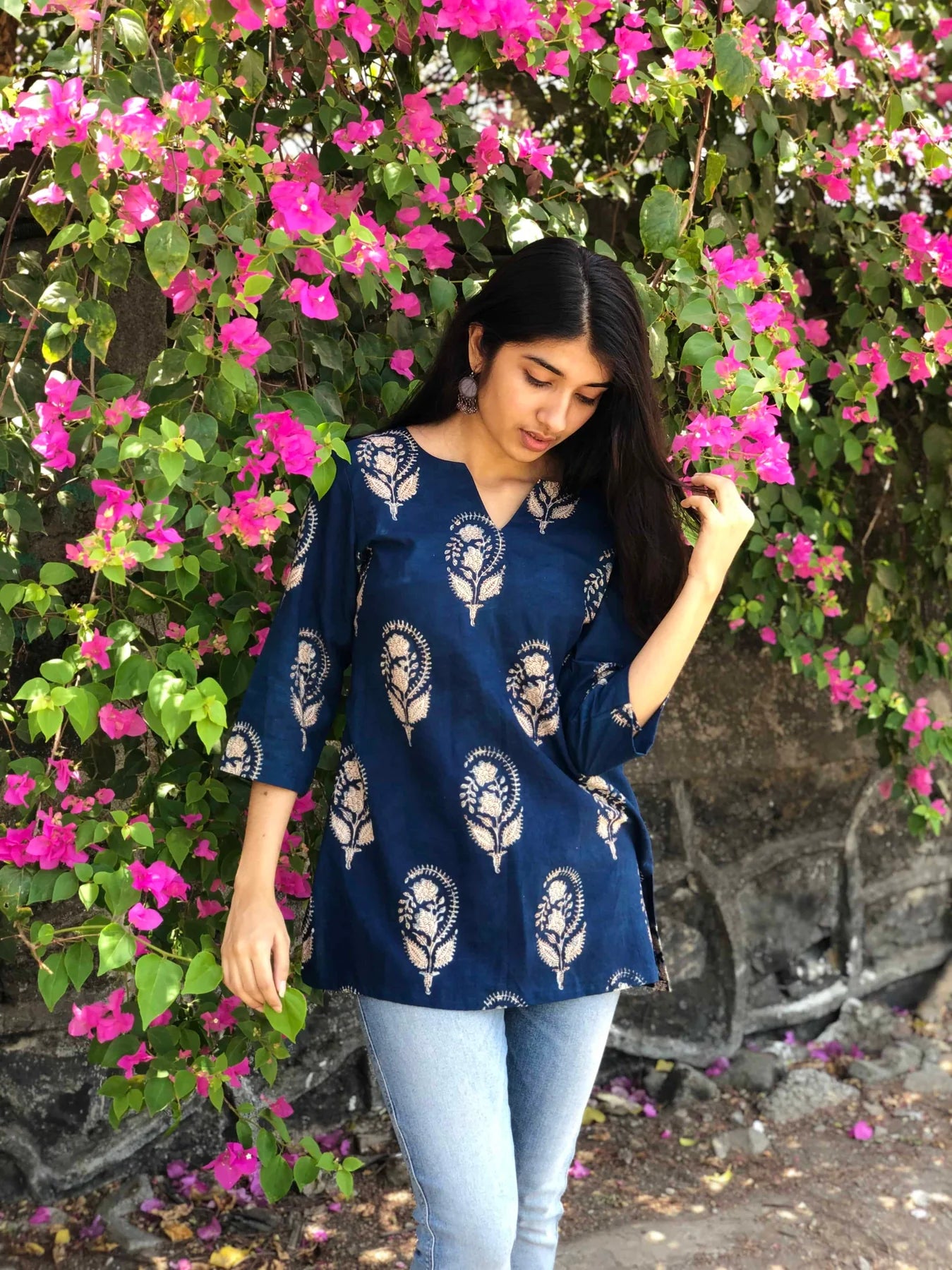 Neeti Indigo Boota Short Top