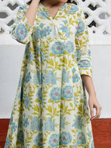 Off White Cotton Floral Tunic