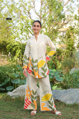 Summer Bloom White Cotton Flex Co-ord Set