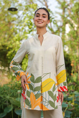 Summer Bloom White Cotton Flex Co-ord Set