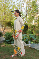 Summer Bloom White Cotton Flex Co-ord Set