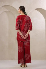 Glumore Grace meroon cotton co-ord set