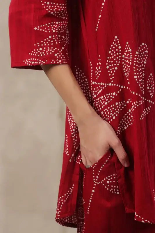 Glumore Grace meroon cotton co-ord set