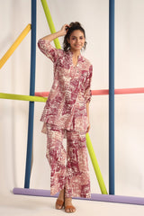 Scribble Mauve on Cotton Co-ord set