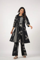 Noir Bloom Three Piece Cotton Co-ord Set