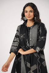 Noir Bloom Three Piece Cotton Co-ord Set