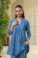 Azure Charm Printed Cotton Co-ord Set