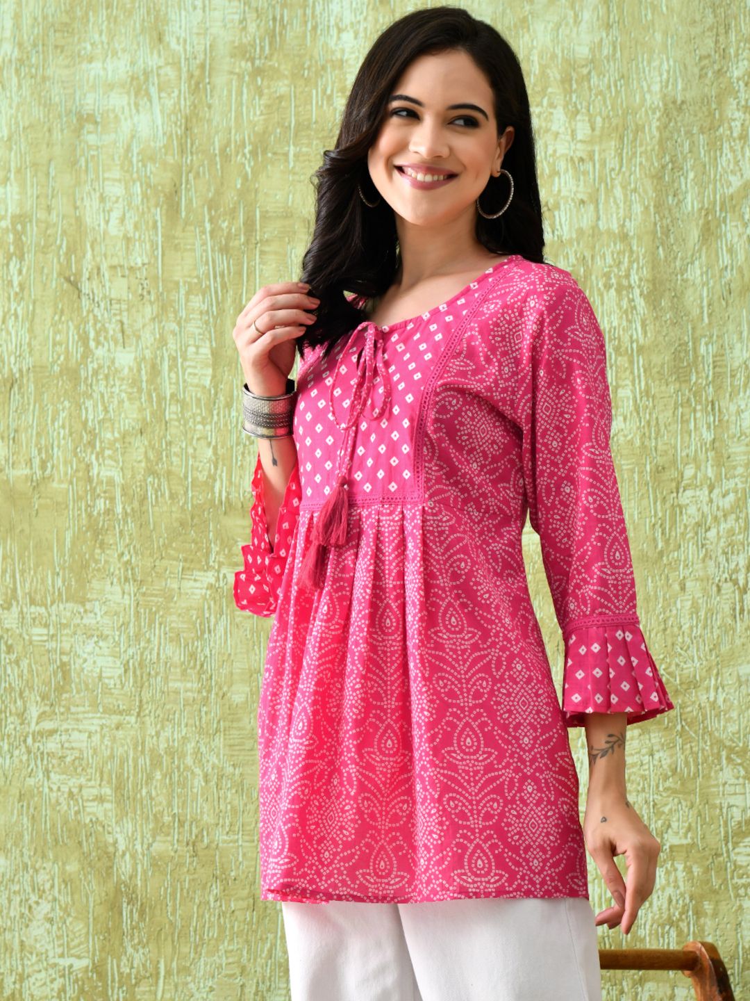 Cotton Printed Bell Sleeves Tunic