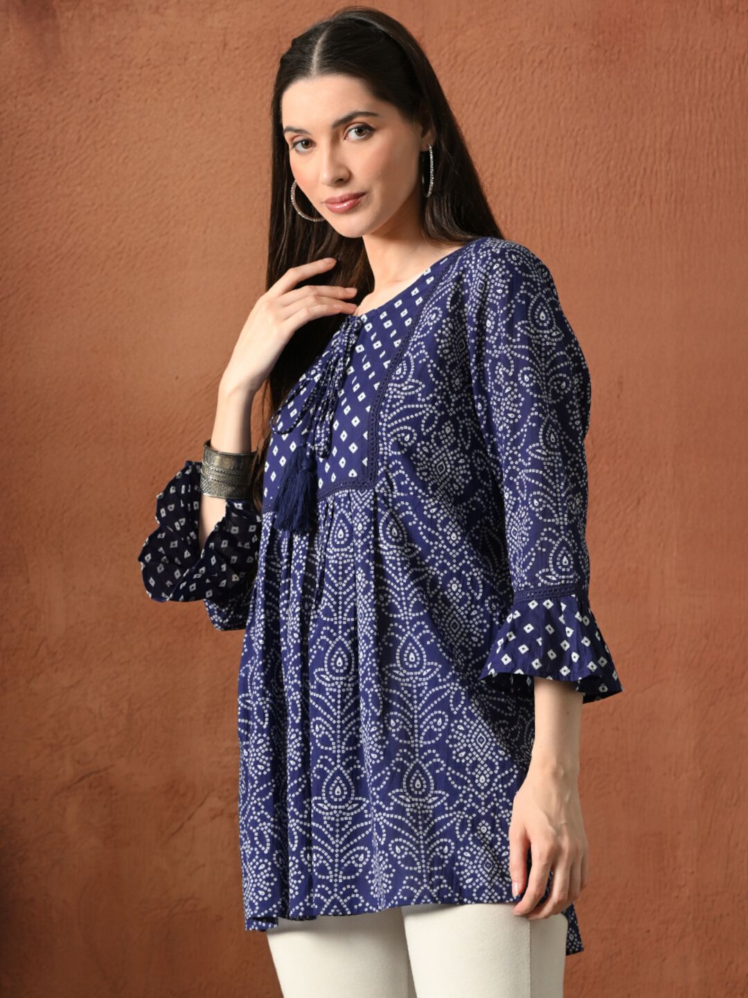Cotton Printed Bell Sleeves Tunic