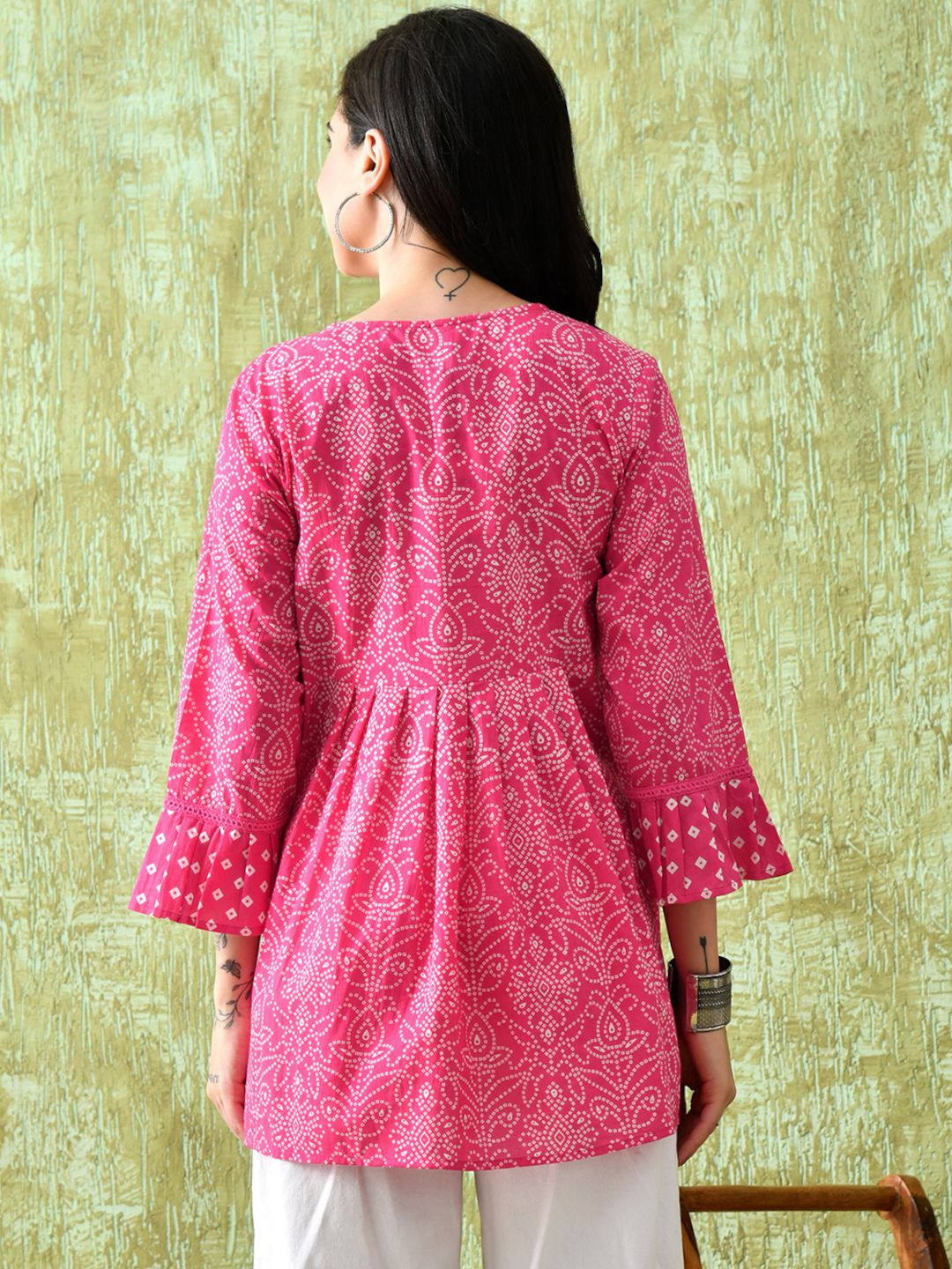 Cotton Printed Bell Sleeves Tunic