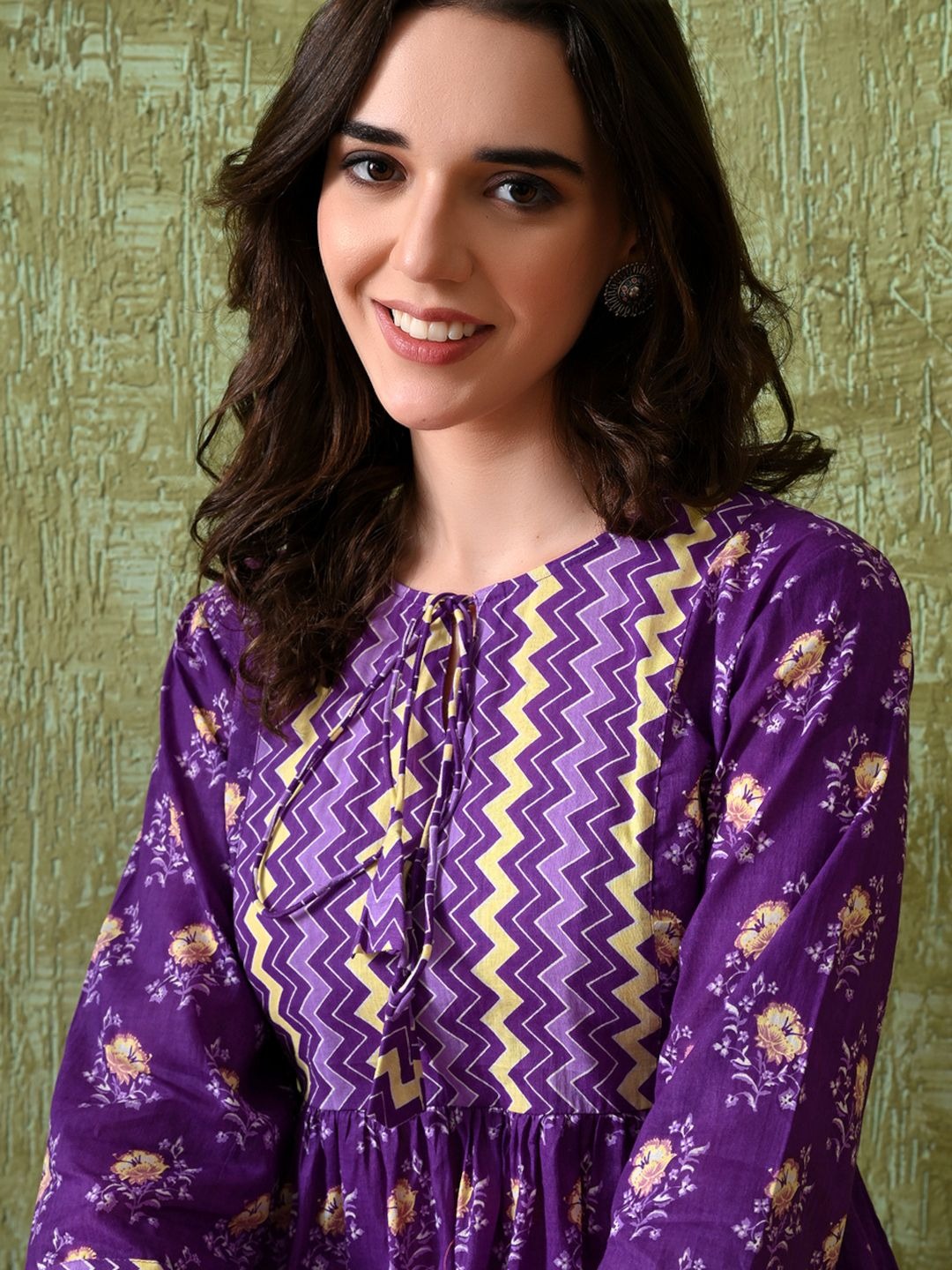 Cotton Printed Yoke Cut & Sew Ethnic Tunic