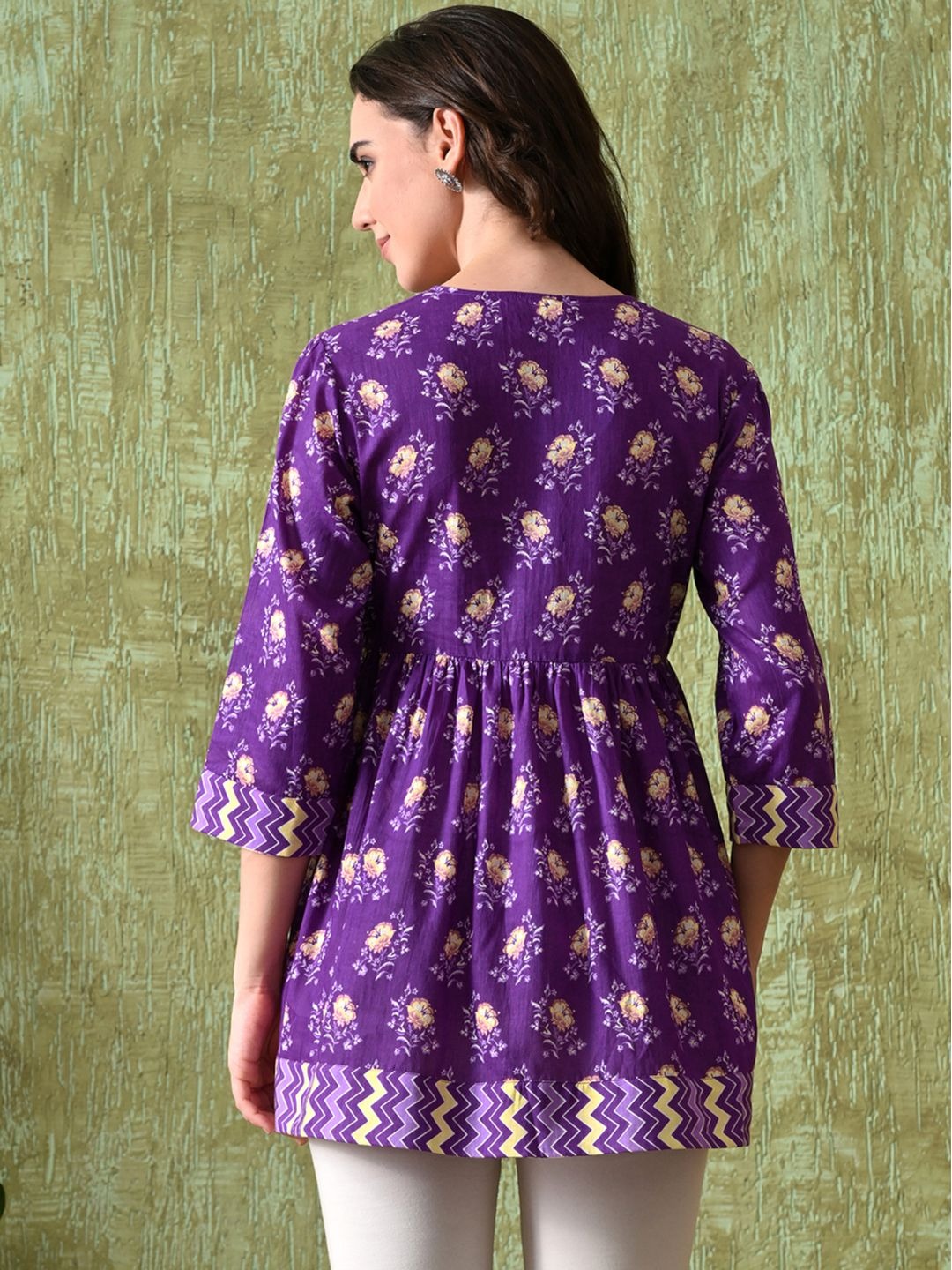 Cotton Printed Yoke Cut & Sew Ethnic Tunic