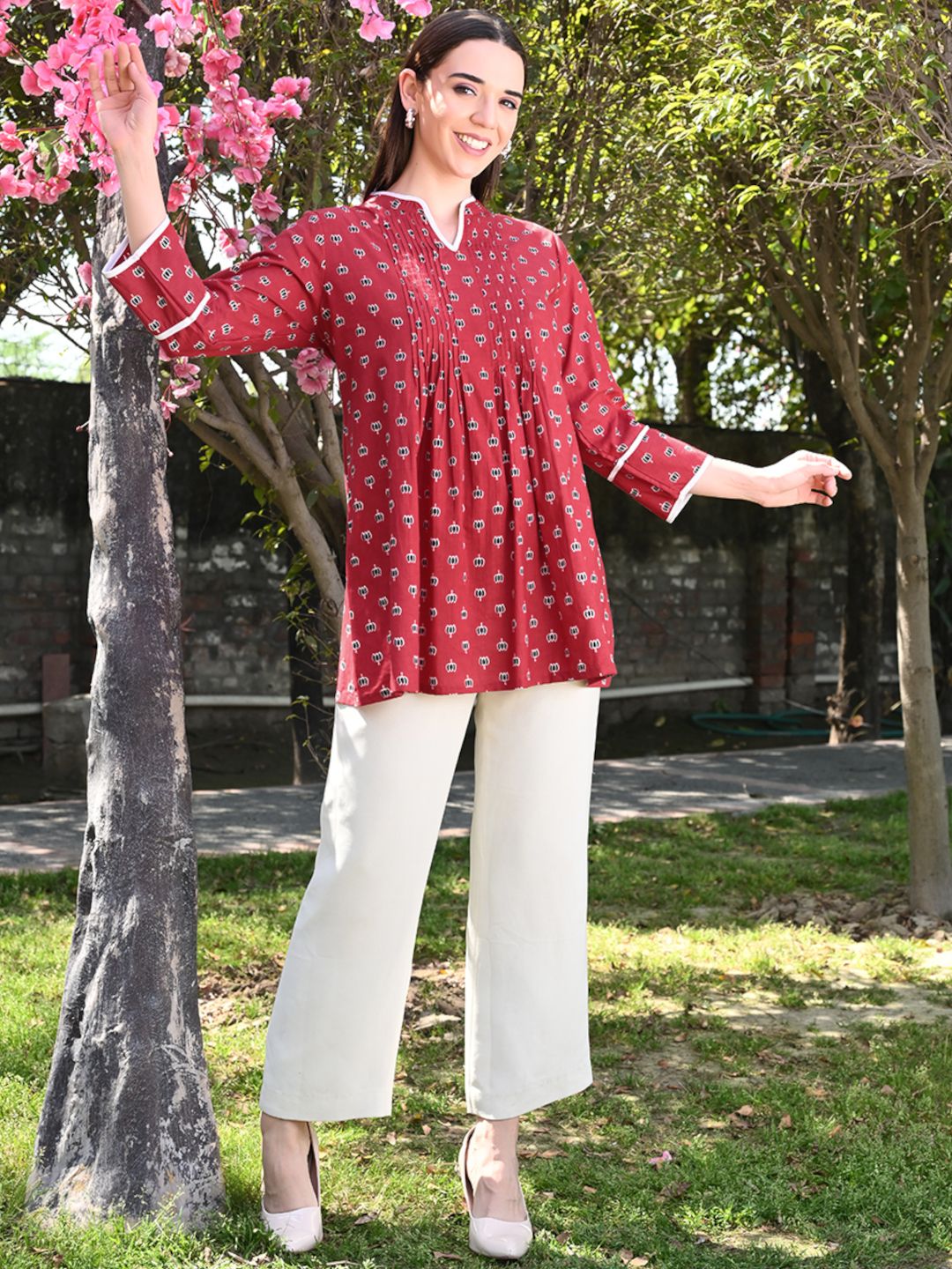Floral Cotton Printed A-line Tunic