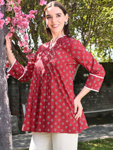 Floral Cotton Printed A-line Tunic