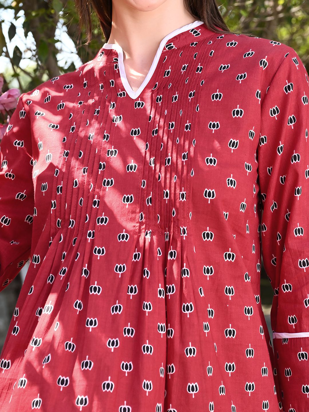 Floral Cotton Printed A-line Tunic