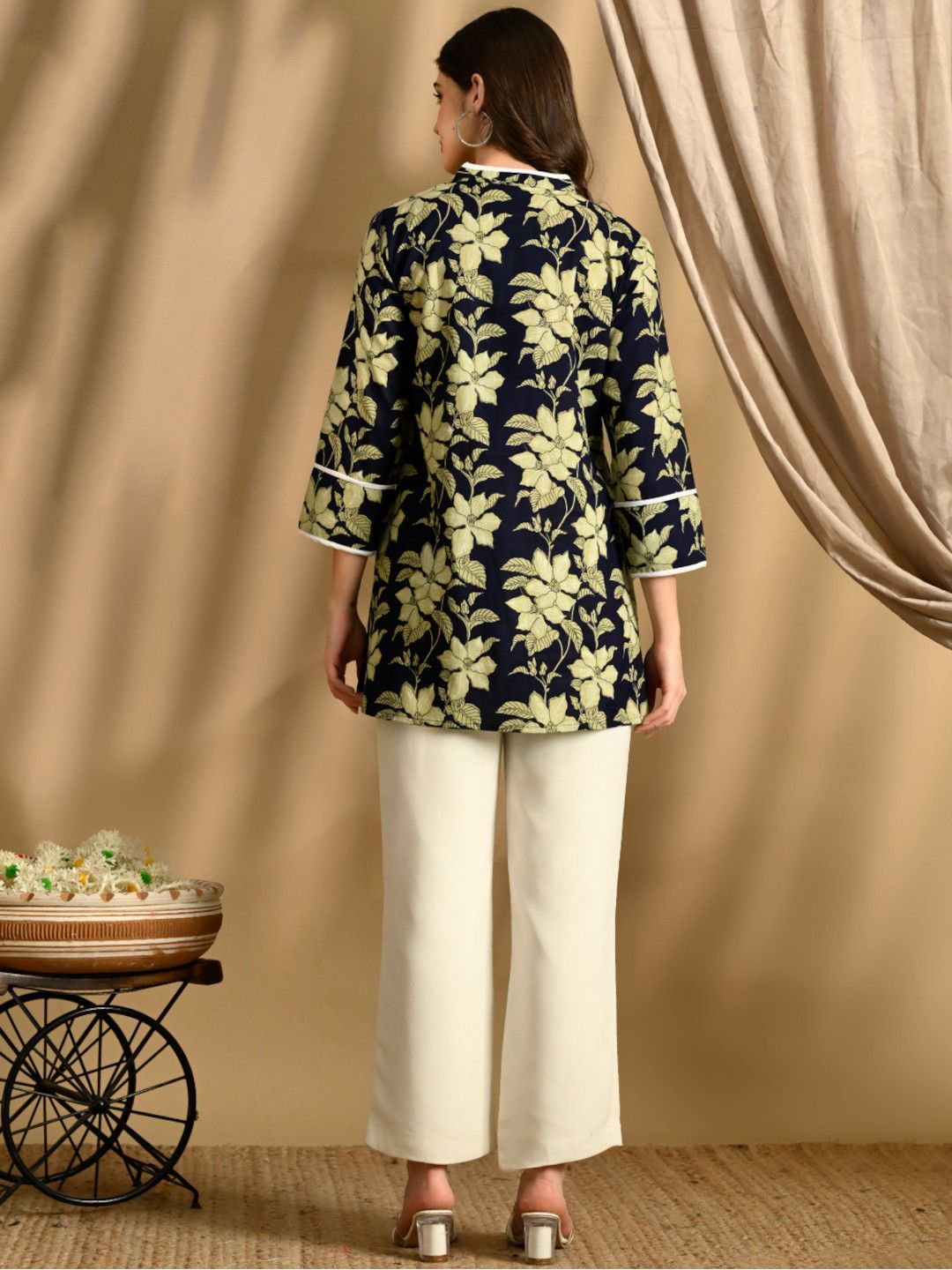 Floral Print A-Line Cotton Tunic