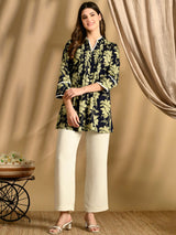 Floral Print A-Line Cotton Tunic