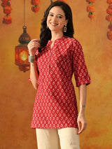 Women Floral Printed Cotton Tunic