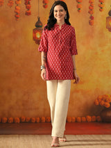 Women Floral Printed Cotton Tunic